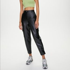 Aritzia modern leather cargo pants